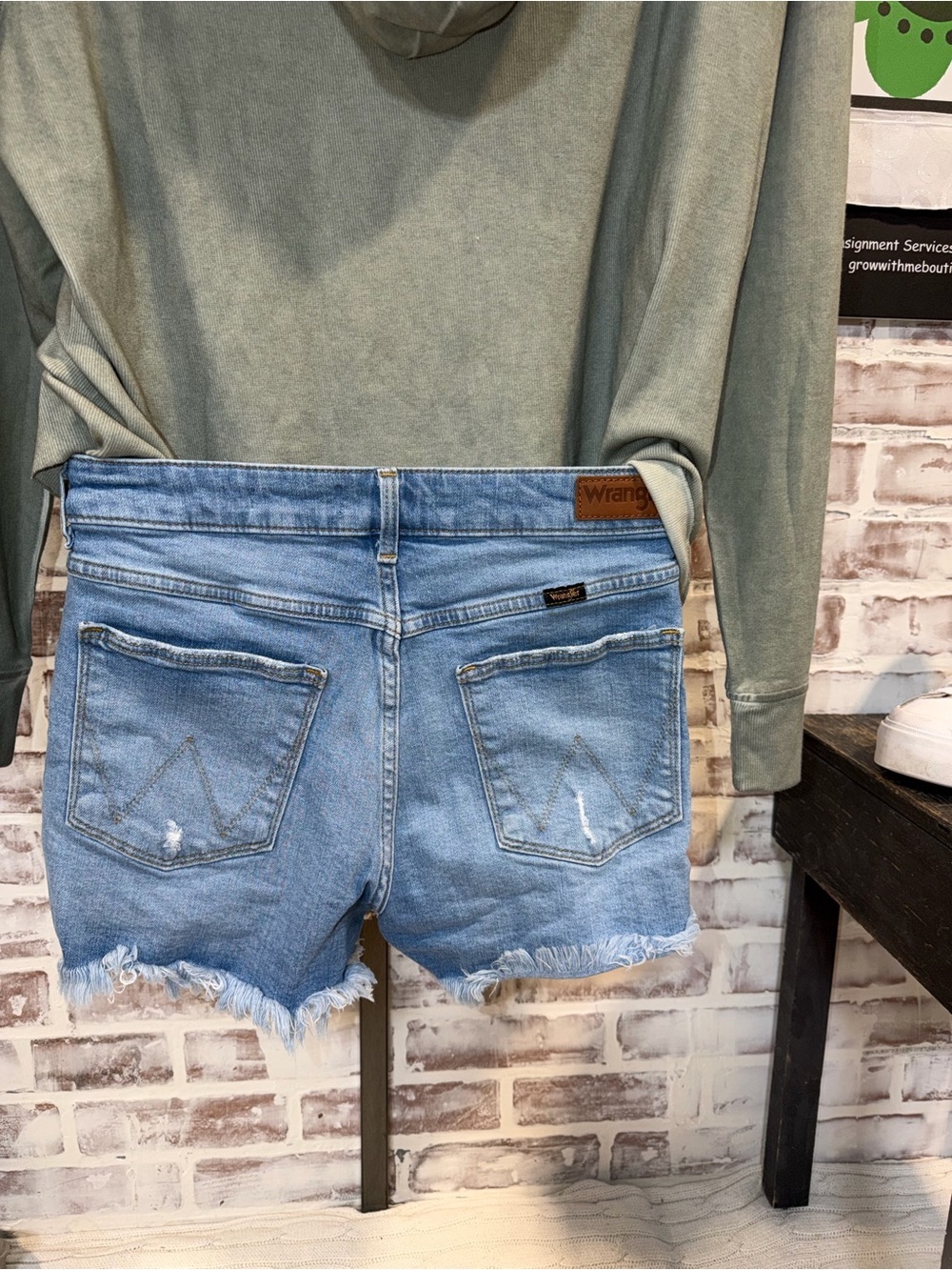 Wrangler Light Blue High-Rise Denim Shorts size 10